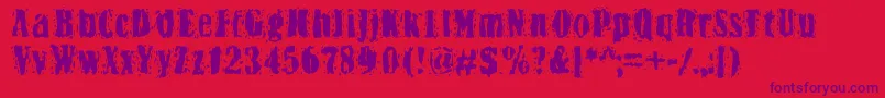 Bn Yiftachrough Font – Purple Fonts on Red Background
