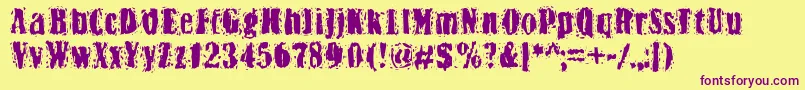 Bn Yiftachrough Font – Purple Fonts on Yellow Background