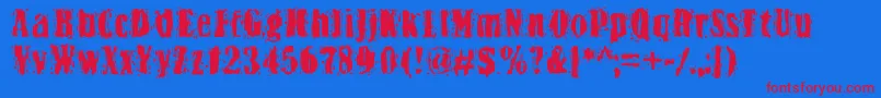 Bn Yiftachrough Font – Red Fonts on Blue Background