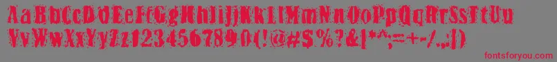 Bn Yiftachrough Font – Red Fonts on Gray Background
