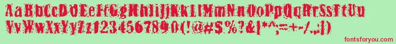 Bn Yiftachrough Font – Red Fonts on Green Background