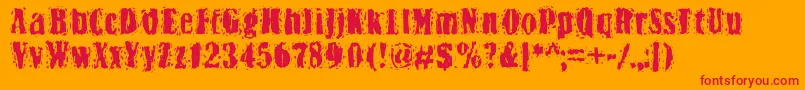 Bn Yiftachrough Font – Red Fonts on Orange Background
