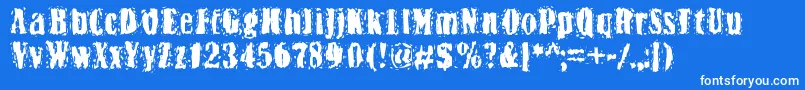 Bn Yiftachrough-Schriftart – Weiße Schriften auf blauem Hintergrund