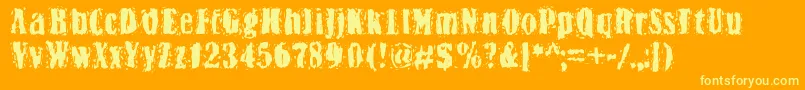 Bn Yiftachrough Font – Yellow Fonts on Orange Background