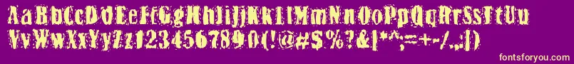 Bn Yiftachrough Font – Yellow Fonts on Purple Background