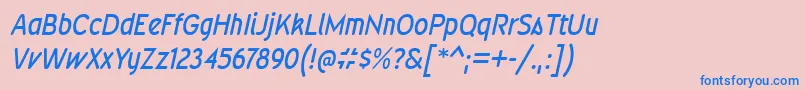 Police WevlicdrgItalic – polices bleues sur fond rose