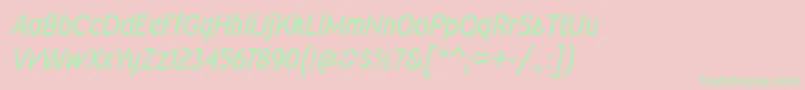 WevlicdrgItalic Font – Green Fonts on Pink Background