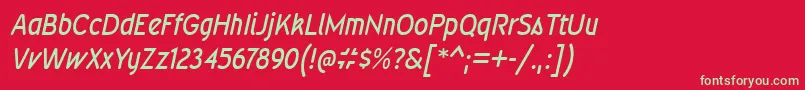 WevlicdrgItalic Font – Green Fonts on Red Background