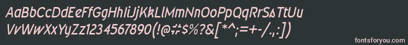 Czcionka WevlicdrgItalic – różowe czcionki na czarnym tle