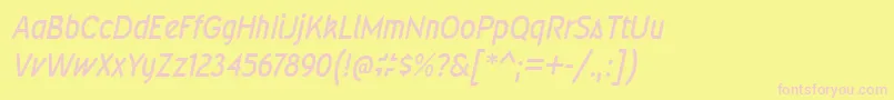 WevlicdrgItalic Font – Pink Fonts on Yellow Background