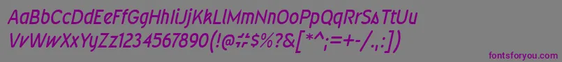 Шрифт WevlicdrgItalic – фиолетовые шрифты на сером фоне