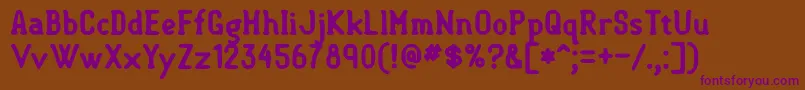SemisweetBold Font – Purple Fonts on Brown Background