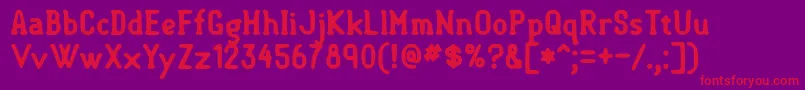 SemisweetBold Font – Red Fonts on Purple Background