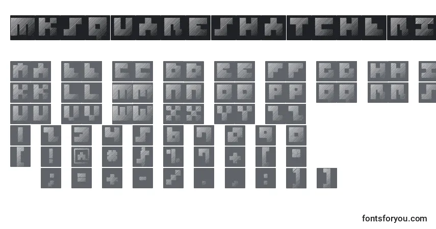 MksquareshatchBricks-fontti – aakkoset, numerot, erikoismerkit