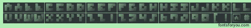 MksquareshatchBricks Font – Black Fonts on Green Background