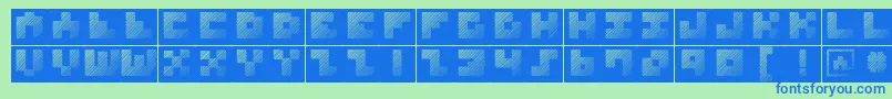 MksquareshatchBricks Font – Blue Fonts on Green Background