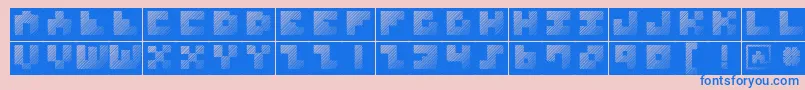 MksquareshatchBricks Font – Blue Fonts on Pink Background