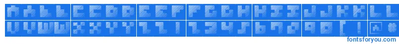 MksquareshatchBricks Font – Blue Fonts on White Background