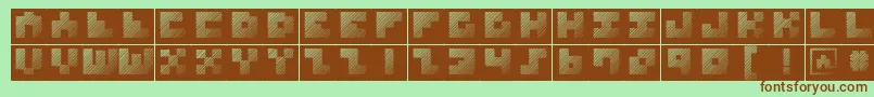 MksquareshatchBricks Font – Brown Fonts on Green Background