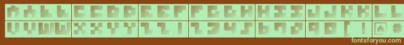 MksquareshatchBricks Font – Green Fonts on Brown Background