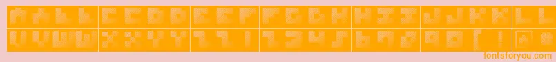 MksquareshatchBricks-Schriftart – Orangefarbene Schriften auf rosa Hintergrund