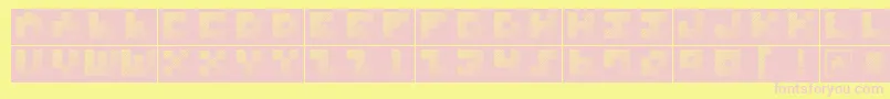 MksquareshatchBricks Font – Pink Fonts on Yellow Background