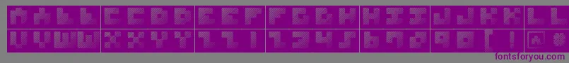 MksquareshatchBricks-Schriftart – Violette Schriften auf grauem Hintergrund