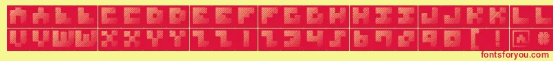 MksquareshatchBricks Font – Red Fonts on Yellow Background