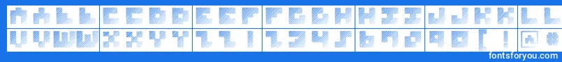 MksquareshatchBricks Font – White Fonts on Blue Background