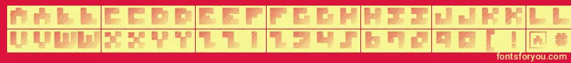 MksquareshatchBricks Font – Yellow Fonts on Red Background