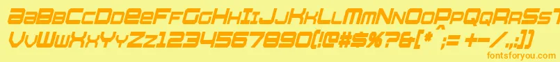 WhittleCondensedItalic Font – Orange Fonts on Yellow Background