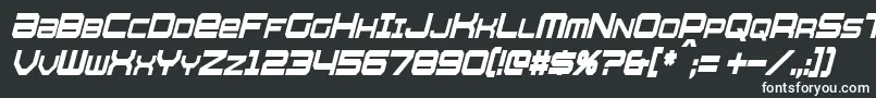 WhittleCondensedItalic-fontti – valkoiset fontit mustalla taustalla