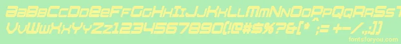 WhittleCondensedItalic Font – Yellow Fonts on Green Background