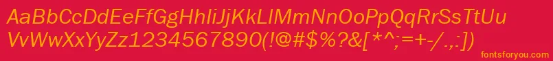 FranklinGothicBookItalic Font – Orange Fonts on Red Background