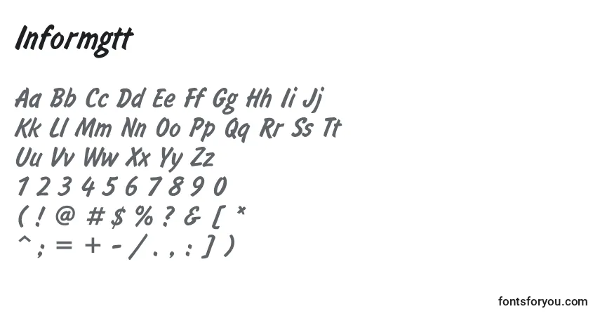 Fuente Informgtt - alfabeto, números, caracteres especiales