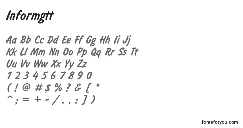 Informgttフォント–アルファベット、数字、特殊文字