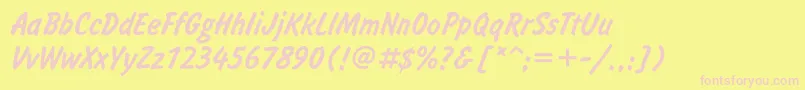 Informgtt Font – Pink Fonts on Yellow Background