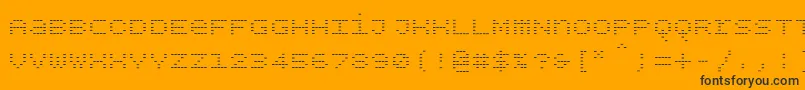 Bpdotsunicaseminus-fontti – mustat fontit oranssilla taustalla