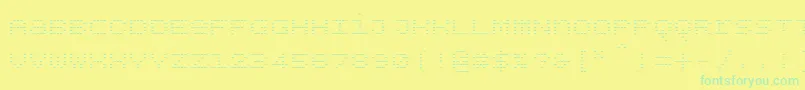 Czcionka Bpdotsunicaseminus – zielone czcionki na żółtym tle