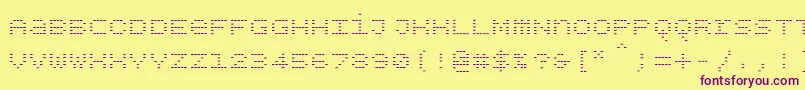 Шрифт Bpdotsunicaseminus – фиолетовые шрифты на жёлтом фоне