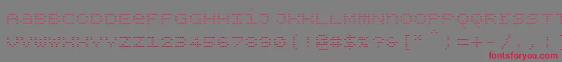 Bpdotsunicaseminus Font – Red Fonts on Gray Background