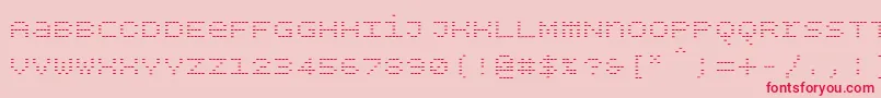 フォントBpdotsunicaseminus – ピンクの背景に赤い文字