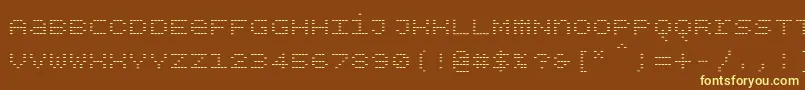 Bpdotsunicaseminus Font – Yellow Fonts on Brown Background