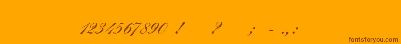 VeneraInitial-Schriftart – Braune Schriften auf orangefarbenem Hintergrund