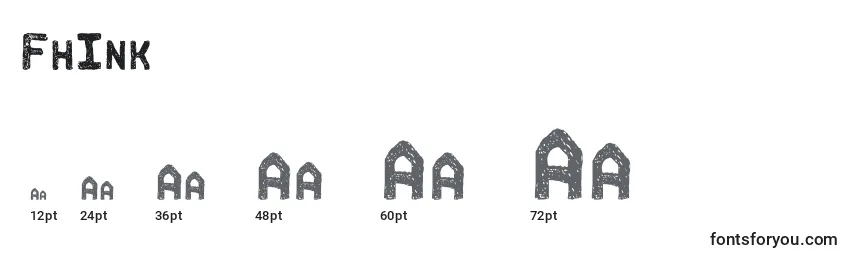FhInk Font Sizes