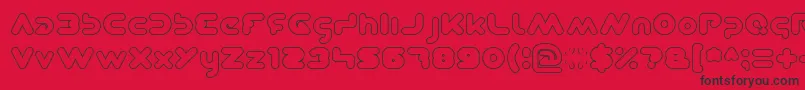 DominiqueHollow Font – Black Fonts on Red Background