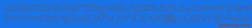 DominiqueHollow Font – Brown Fonts on Blue Background