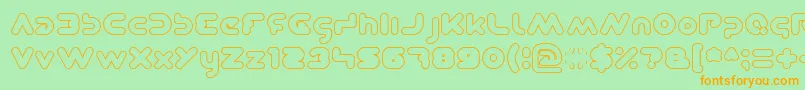 DominiqueHollow Font – Orange Fonts on Green Background