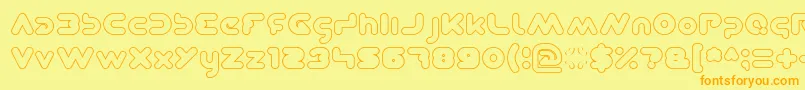 DominiqueHollow Font – Orange Fonts on Yellow Background