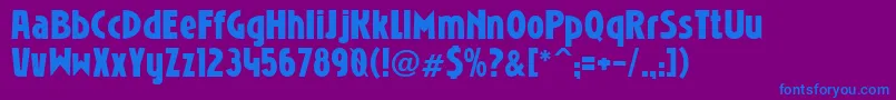 Niobrg-Schriftart – Blaue Schriften auf violettem Hintergrund